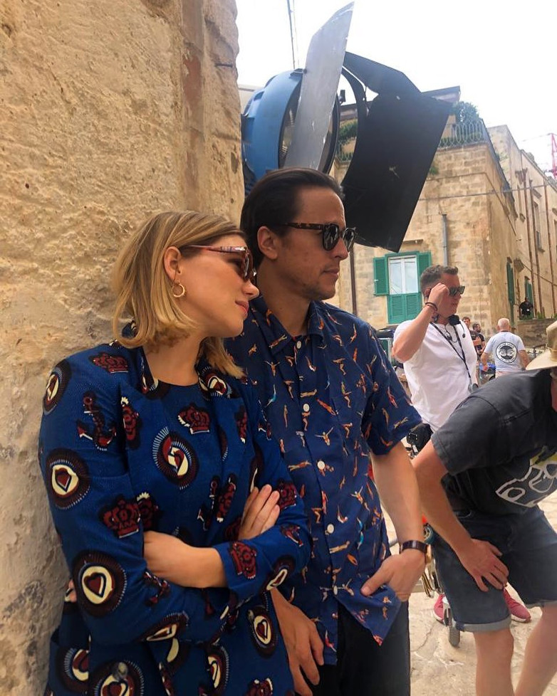Cary Fukunaga and Lea Seydoux on location in Matera for No Time To Die