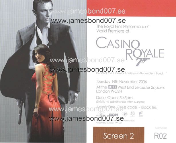 Casino Royale London World Premiere Ticket