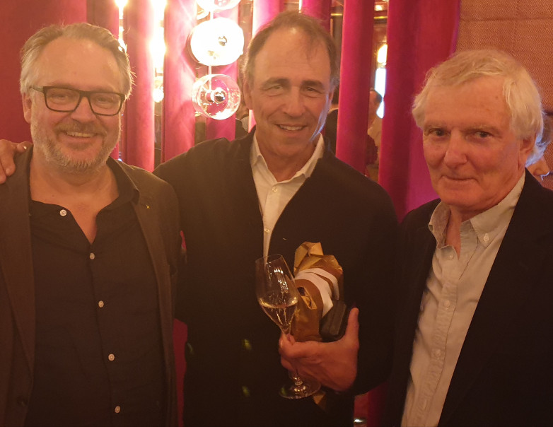 Charlie Higson, Anthony Horowitz and Andrew Lycett at the With A Mind To Kill launch party in London