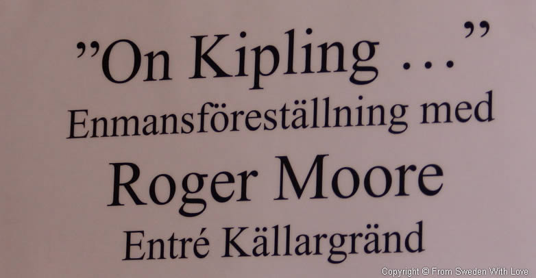 Roger Moore on Rudyard Kipling vid Nobelmuseet i Stockholm