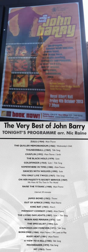 The very best of John Barry 2013