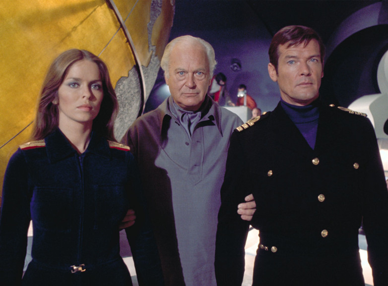 Barbara Bach, Curt Jurgens and Roger Moore in The Spy Who Loved Me