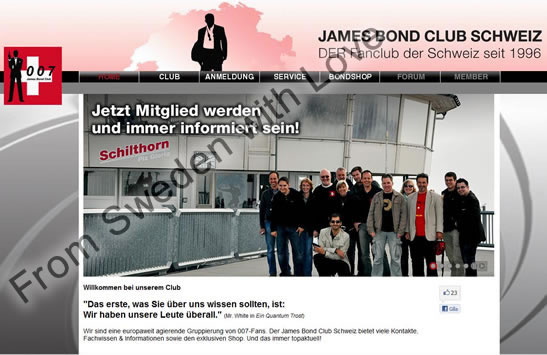 James Bond Club Schweiz website